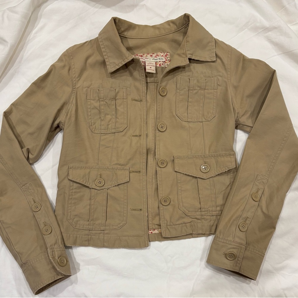 Y2K Abercrombie & Fitch Beige / Tan Button-Up Jacket women’s size Medium